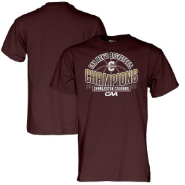 Men's - Charleston Cougars Blue 84 2023 CAA Conference Tournament Champions Locker Room Maroon College Basketball T-Shirt