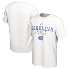 Men's - North Carolina Tar Heels Jordan Brand 2023 On Court Bench White College Basketball T-Shirt
