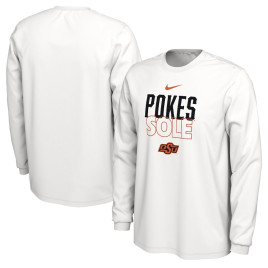 Men's - Oklahoma State Cowboys Nike 2023 On Court Bench Long Sleeve White College Basketball T-Shirt