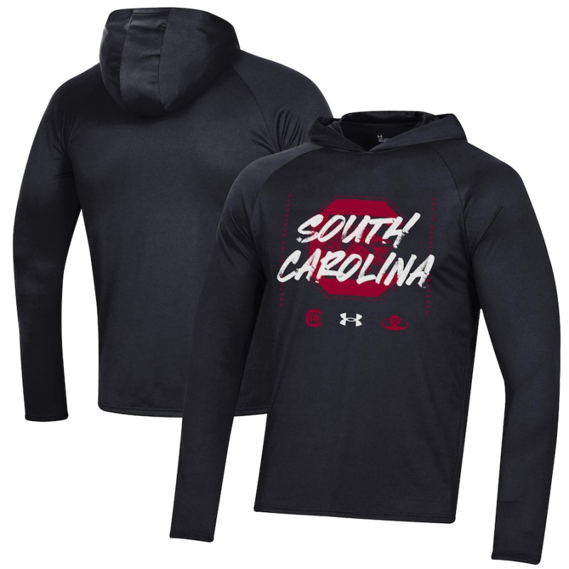 Men's - South Carolina Gamecocks Under Armour 2023 On Court Bench Shooting Long Sleeve College Basketball Hoodie Black College Basketball T-Shirt Men's - South Carolina Gamecocks Under Armour 2023 On Court Bench Shooting Long Sleeve College Basketball Hoodie Black College Basketball T-Shirt
