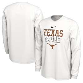 Men's - Texas Longhorns Nike 2023 On Court Bench Long Sleeve White College Basketball T-Shirt
