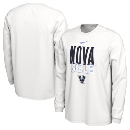 Men's - Villanova Wildcats Nike 2023 On Court Bench Long Sleeve White College Basketball T-Shirt
