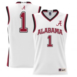 Men's - #1 Alabama Crimson Tide ProSphere White College Basketball Jersey