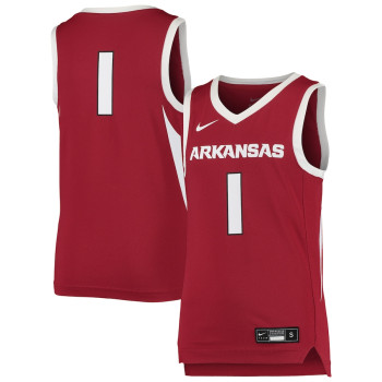 Youth #1 Arkansas Razorbacks Nike Team Replica Cardinal College Basketball Jersey