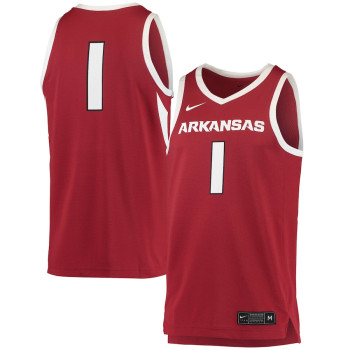Men's - #1 Arkansas Razorbacks Nike Replica Crimson College Basketball Jersey