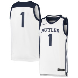 Men's - #1 Butler Bulldogs Nike Team Replica White College Basketball Jersey