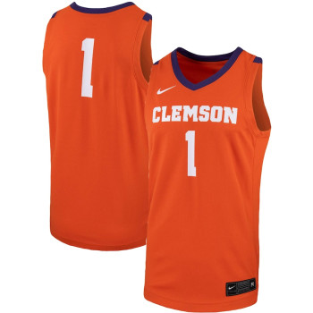 Men's - #1 Clemson Tigers Nike Team Replica Orange College Basketball Jersey