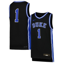 Youth #1 Duke Blue Devils Nike Icon Replica Black College Basketball Jersey