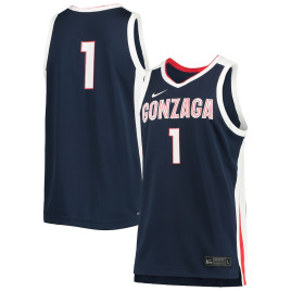 Men's - #1 Gonzaga Bulldogs Nike Replica Navy College Basketball Jersey