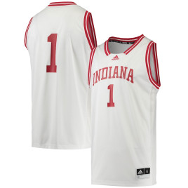 Men's - #1 Indiana Hoosiers adidas Reverse Retro White College Basketball Jersey