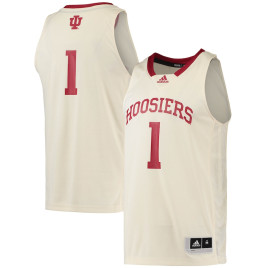 Men's - #1 Indiana Hoosiers adidas Swingman Cream College Basketball Jersey