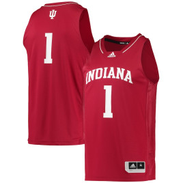 Men's - #1 Indiana Hoosiers adidas Team Swingman Crimson College Basketball Jersey