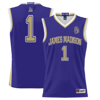Youth #1 James Madison Dukes ProSphere Purple College Basketball Jersey