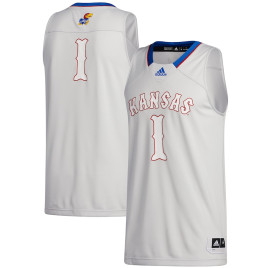 Men's - #1 Kansas Jayhawks adidas Swingman Gray College Basketball Jersey