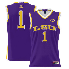 Youth #1 LSU Tigers ProSphere Purple College Basketball Jersey