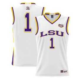Youth #1 LSU Tigers ProSphere White College Basketball Jersey