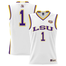 Men's - #1 LSU Tigers ProSphere White College Basketball Jersey