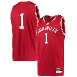 Men's - #1 Louisville Cardinals adidas Reverse Retro Red College Basketball Jersey