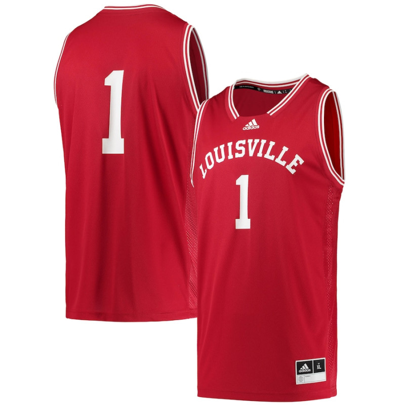Men's - #1 Louisville Cardinals adidas Reverse Retro Red College Basketball Jersey Men's - #1 Louisville Cardinals adidas Reverse Retro Red College Basketball Jersey