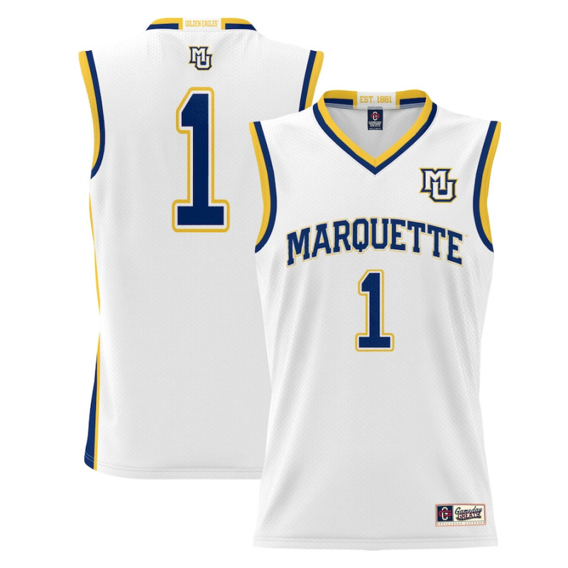 Youth #1 Marquette Golden Eagles ProSphere White College Basketball Jersey Youth #1 Marquette Golden Eagles ProSphere White College Basketball Jersey