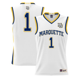 Men's - #1 Marquette Golden Eagles ProSphere White College Basketball Jersey Men's - #1 Marquette Golden Eagles ProSphere White College Basketball Jersey