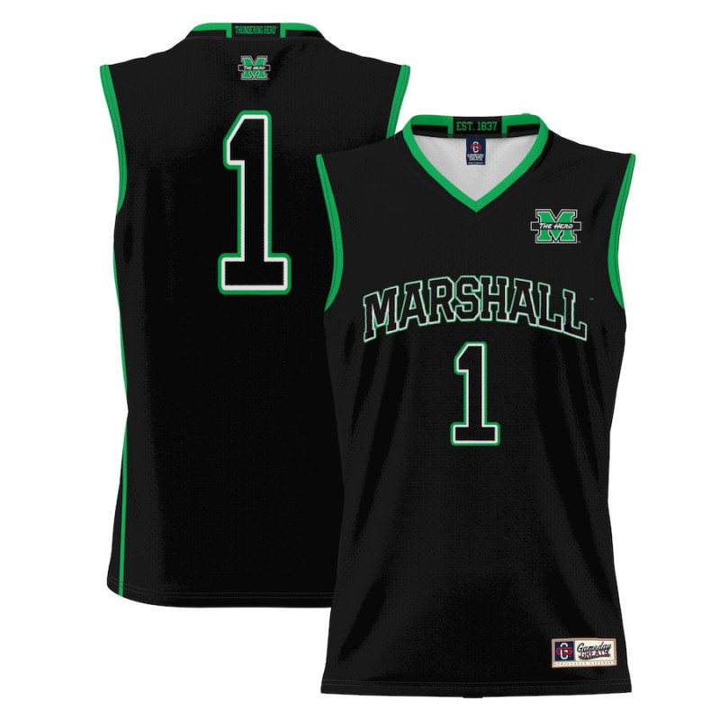Men's - #1 Marshall Thundering Herd ProSphere Black College Basketball Jersey Men's - #1 Marshall Thundering Herd ProSphere Black College Basketball Jersey