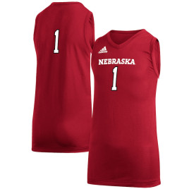 Youth #1 Nebraska Huskers adidas Game Scarlet College Basketball Jersey