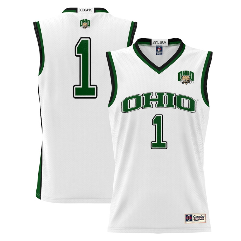 Men's - #1 Ohio Bobcats ProSphere White College Basketball Jersey Men's - #1 Ohio Bobcats ProSphere White College Basketball Jersey