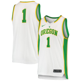 Women's #1 Oregon Ducks Nike Throwback Replica White College Basketball Jersey