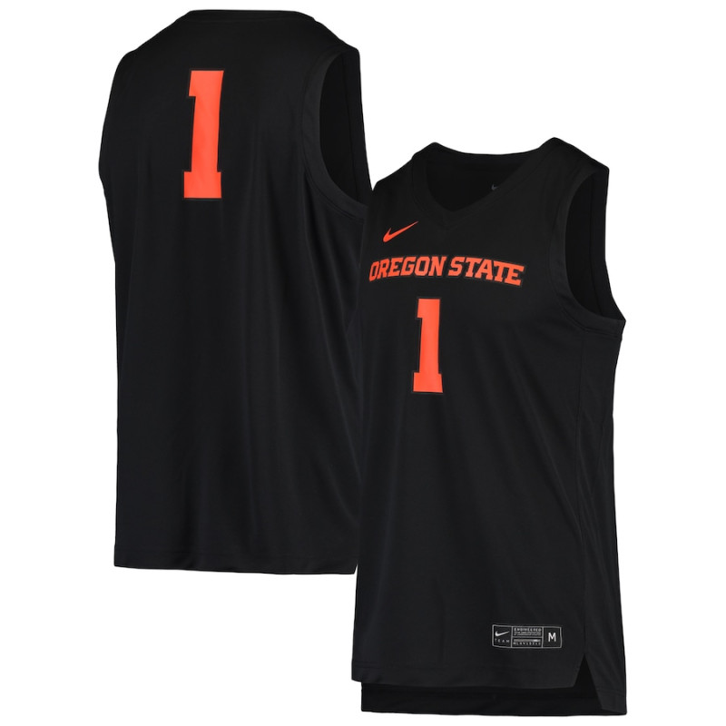 Men's - #1 Oregon State Beavers Nike Replica Black College Basketball Jersey Men's - #1 Oregon State Beavers Nike Replica Black College Basketball Jersey