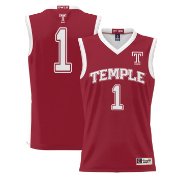 Youth #1 Temple Owls ProSphere Cherry College Basketball Jersey