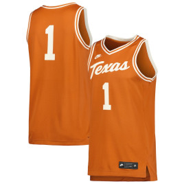 Men's - #1 Texas Longhorns Nike Retro Replica Cream College Basketball Jersey