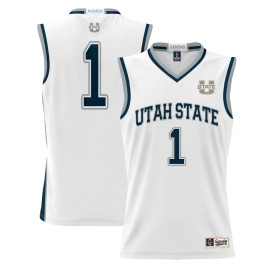 Youth #1 Utah State Aggies ProSphere White College Basketball Jersey