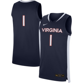 Men's - #1 Virginia Cavaliers Nike Replica Navy College Basketball Jersey