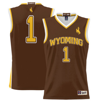 Youth #1 Wyoming Cowboys ProSphere Brown College Basketball Jersey