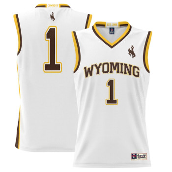 Men's - #1 Wyoming Cowboys ProSphere White College Basketball Jersey