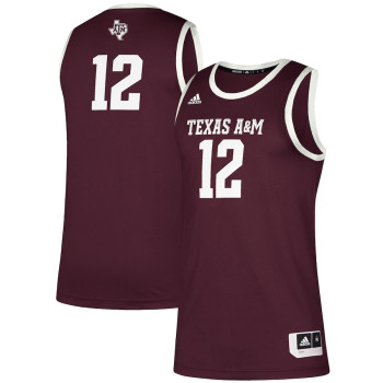 Men's - #12 Texas A&M Aggies adidas Swingman Maroon College Basketball Jersey