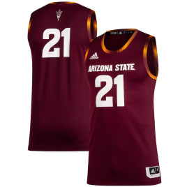 Men's - #21 Arizona State Sun Devils adidas Swingman Maroon College Basketball Jersey