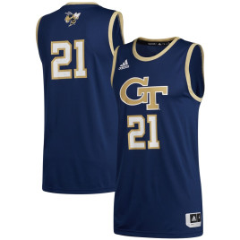 Men's - #21 Georgia Tech Yellow Jackets adidas Swingman Navy College Basketball Jersey