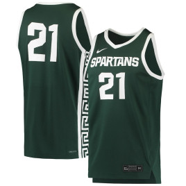 Men's - #21 Michigan State Spartans Nike Replica Green College Basketball Jersey Men's - #21 Michigan State Spartans Nike Replica Green College Basketball Jersey