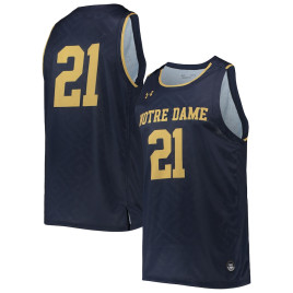 Men's - #21 Notre Dame Fighting Irish Under Armour Alternate Replica Navy College Basketball Jersey