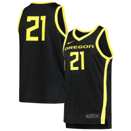 Men's - #21 Oregon Ducks Nike Team Replica Black College Basketball Jersey