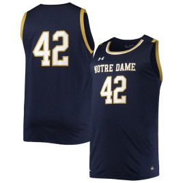 Men's - #42 Notre Dame Fighting Irish Under Armour Replica Navy College Basketball Jersey