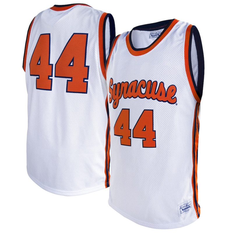 Men's - #44 Syracuse Orange Original Retro Brand Alumni White College Basketball Jersey Men's - #44 Syracuse Orange Original Retro Brand Alumni White College Basketball Jersey