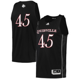 Men's - #45 Louisville Cardinals adidas Swingman Black College Basketball Jersey