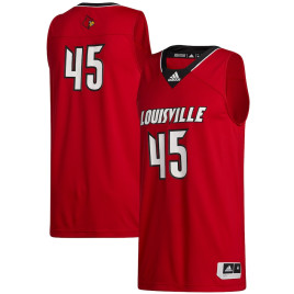 Men's - #45 Louisville Cardinals adidas Swingman Red College Basketball Jersey