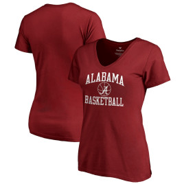 Women's Alabama Crimson Tide In Bounds V-Neck Crimson College Basketball T-Shirt