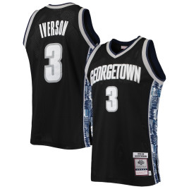 Men's - Allen Iverson Georgetown Hoyas Mitchell & Ness 1995-96 Authentic Throwback Black College Basketball Jersey