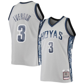 Men's - Allen Iverson Georgetown Hoyas Mitchell & Ness 1995-96 Swingman Replica Gray College Basketball Jersey