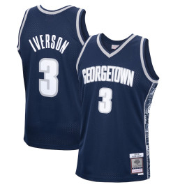 Men's - Allen Iverson Georgetown Hoyas Mitchell & Ness 1995-96 Swingman Replica Navy College Basketball Jersey